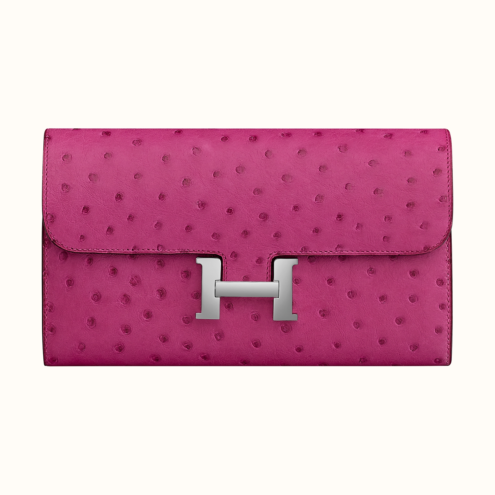 香港西貢區清水灣 Hermes Constance long wallet ostrich L3 Rose Pourpre