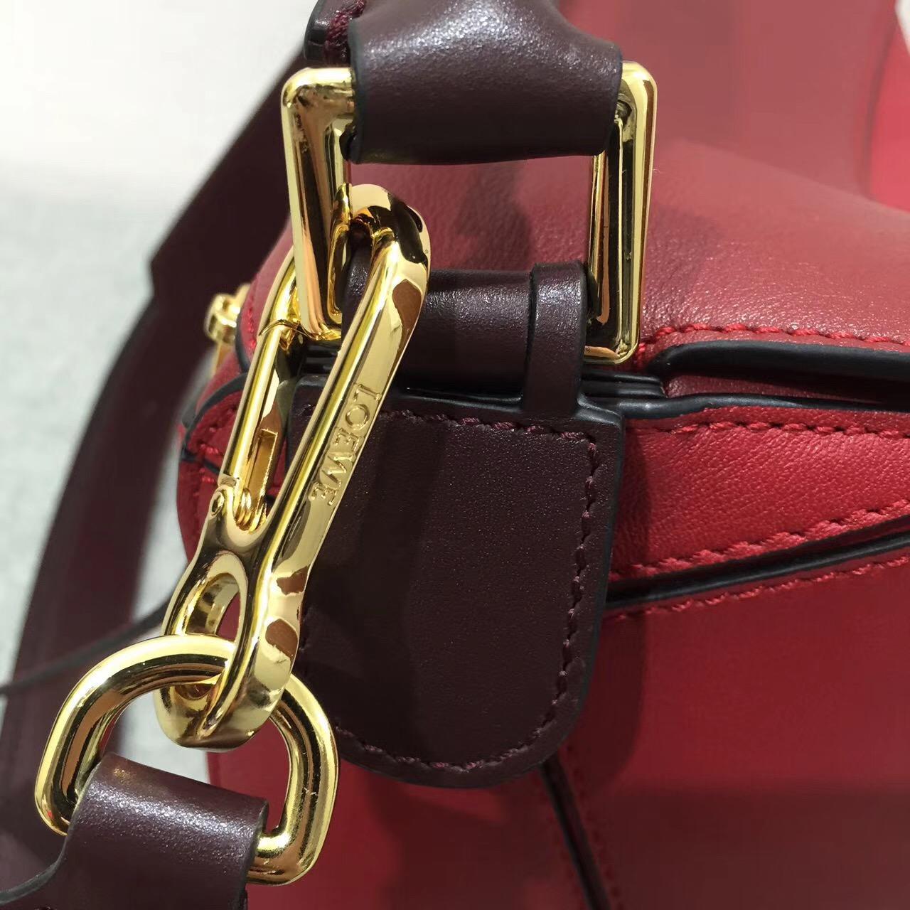 loewe羅意威西班牙小牛皮 Puzzle Bag 中號 Red Multitone 暗紅色