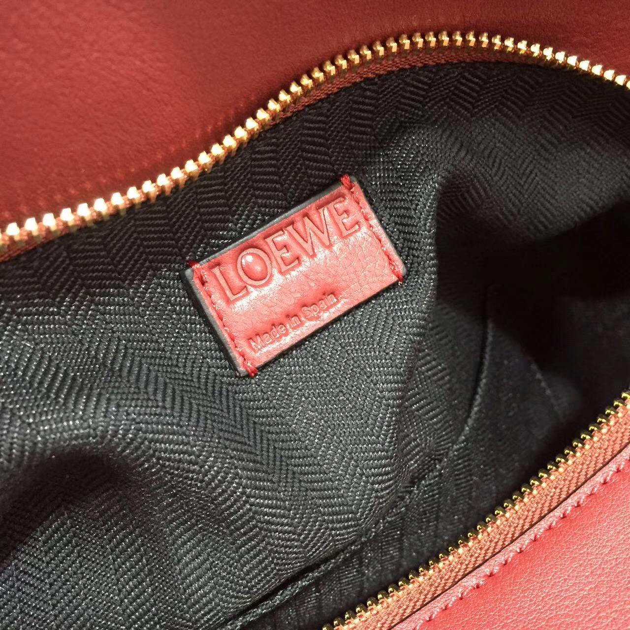 loewe羅意威西班牙小牛皮 Puzzle Bag 中號 Red Multitone 暗紅色