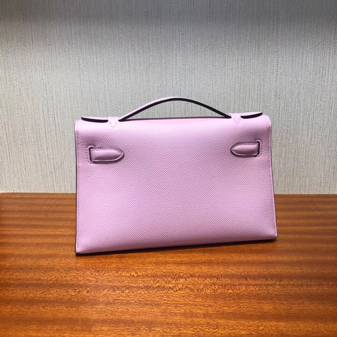 Australia Hermes MiniKelly pochette 4W Glycine新淺紫藤色Epsom牛皮 金扣