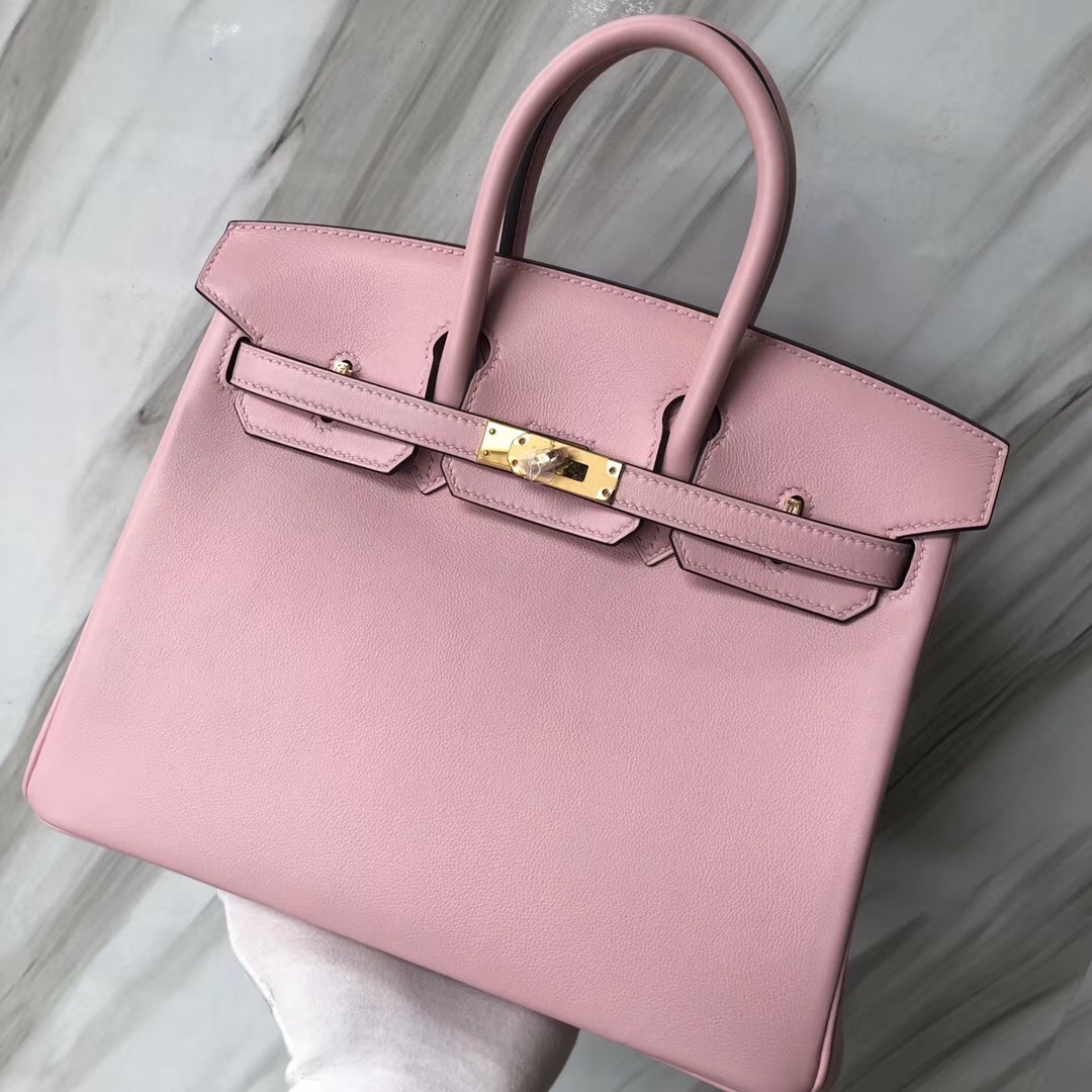 Hermès Birkin Bags 25CM 3Q新粉色 Rose Sakura Swift calfskin