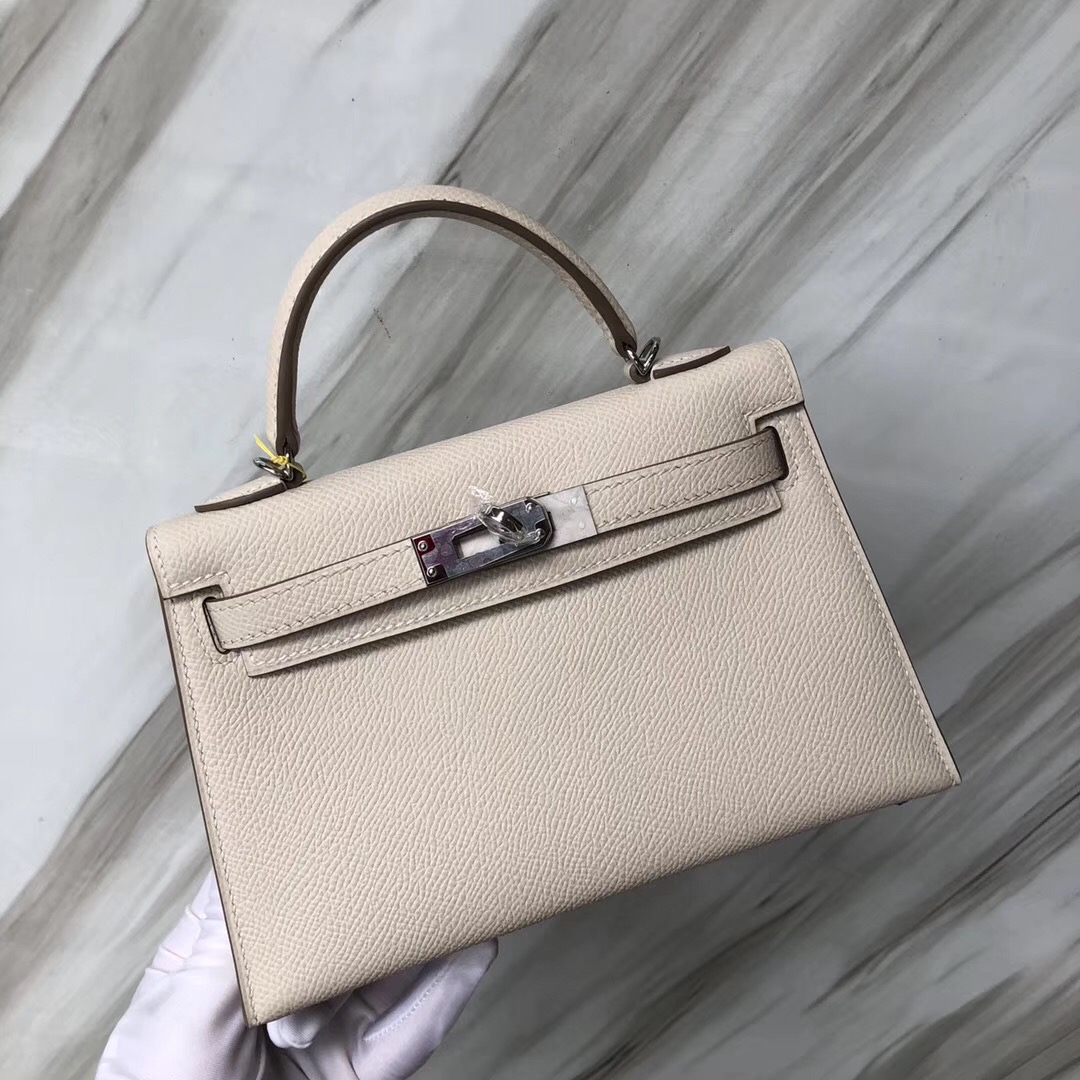 Singapore Hermes Mini Kelly 二代 Epsom CK10 Craie 奶昔白