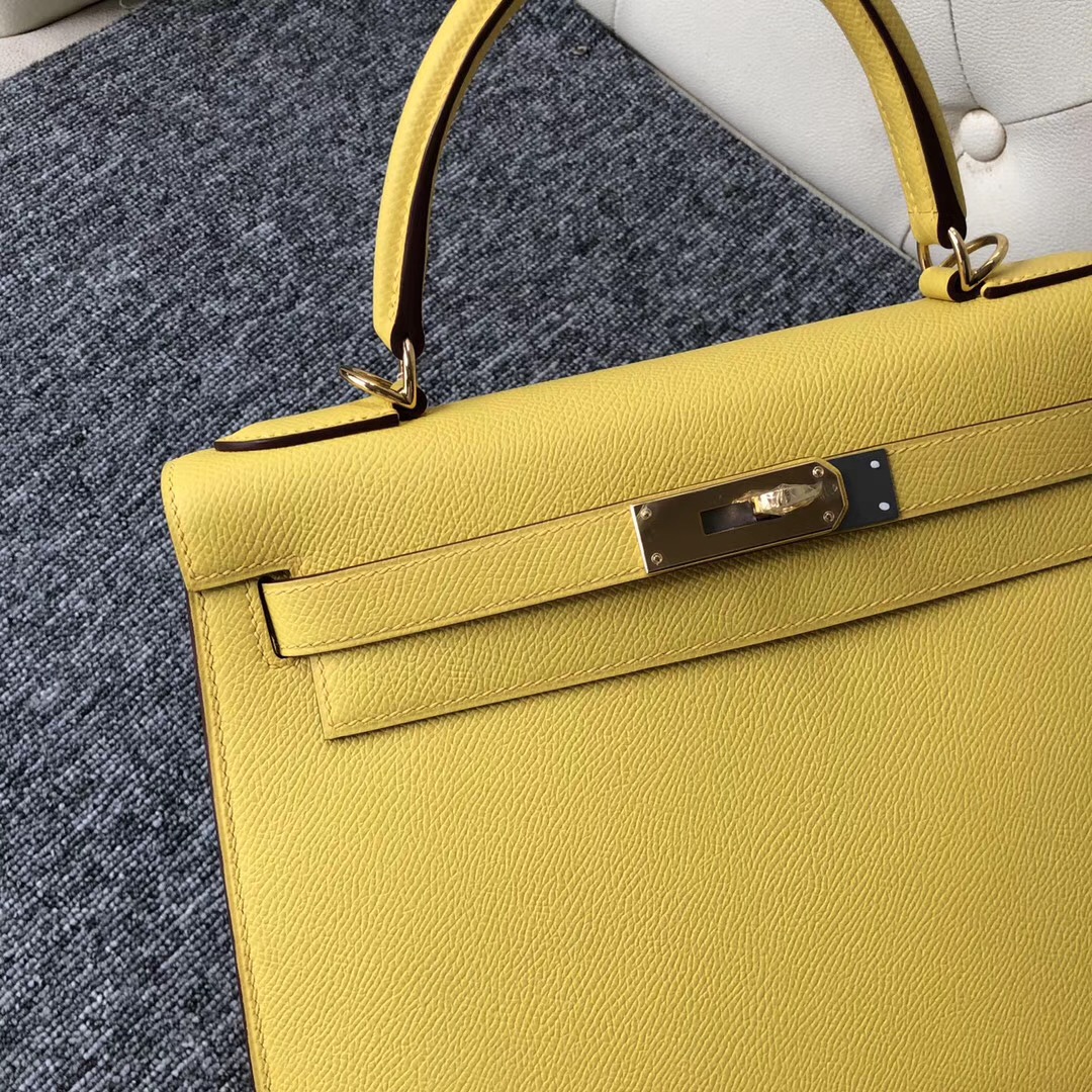 澳門愛馬仕凱莉包價格 Hermes Kelly 28cm 9O那不勒斯黃 Jaune de naples