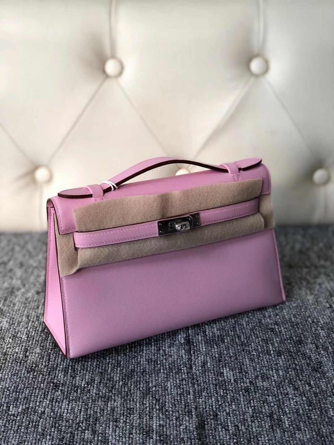 Hong Kong Hermes MiniKelly 壹代 Pochette X9錦葵紫 mauve sylvestre Swift