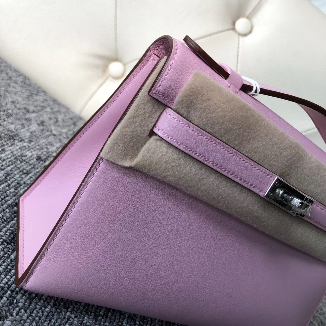 Hong Kong Hermes MiniKelly 壹代 Pochette X9錦葵紫 mauve sylvestre Swift