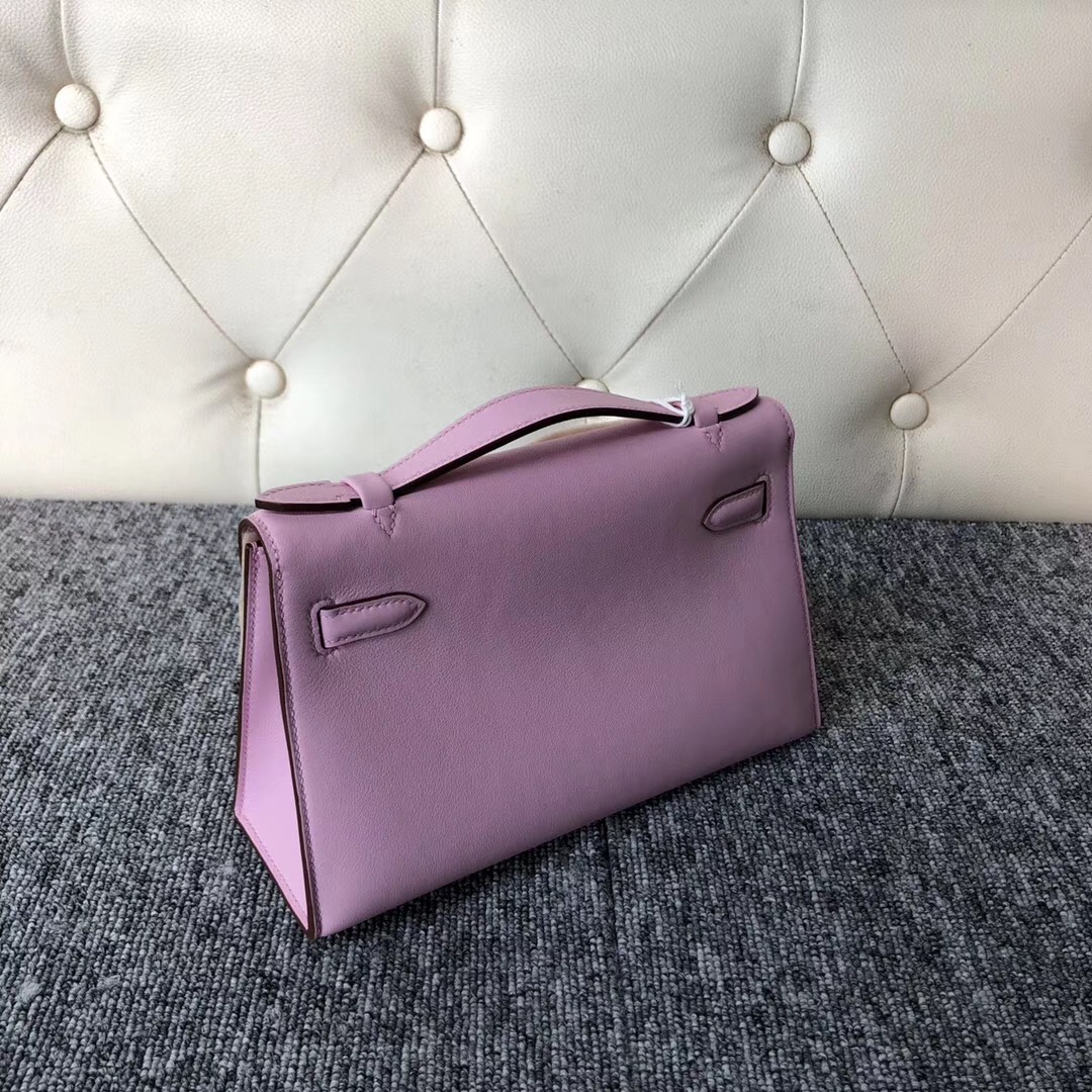 Hong Kong Hermes MiniKelly 壹代 Pochette X9錦葵紫 mauve sylvestre Swift