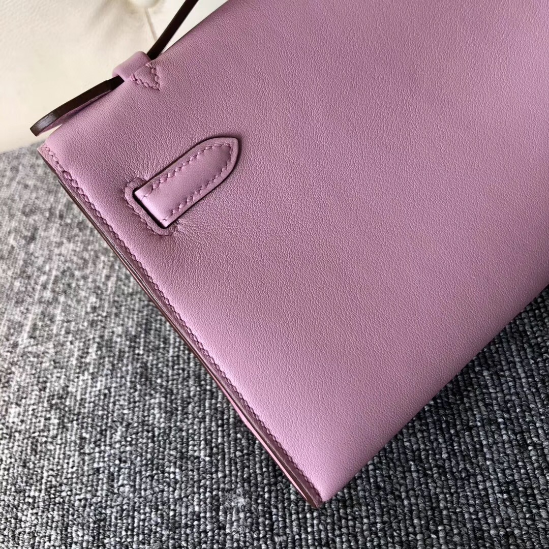 Hong Kong Hermes MiniKelly 壹代 Pochette X9錦葵紫 mauve sylvestre Swift