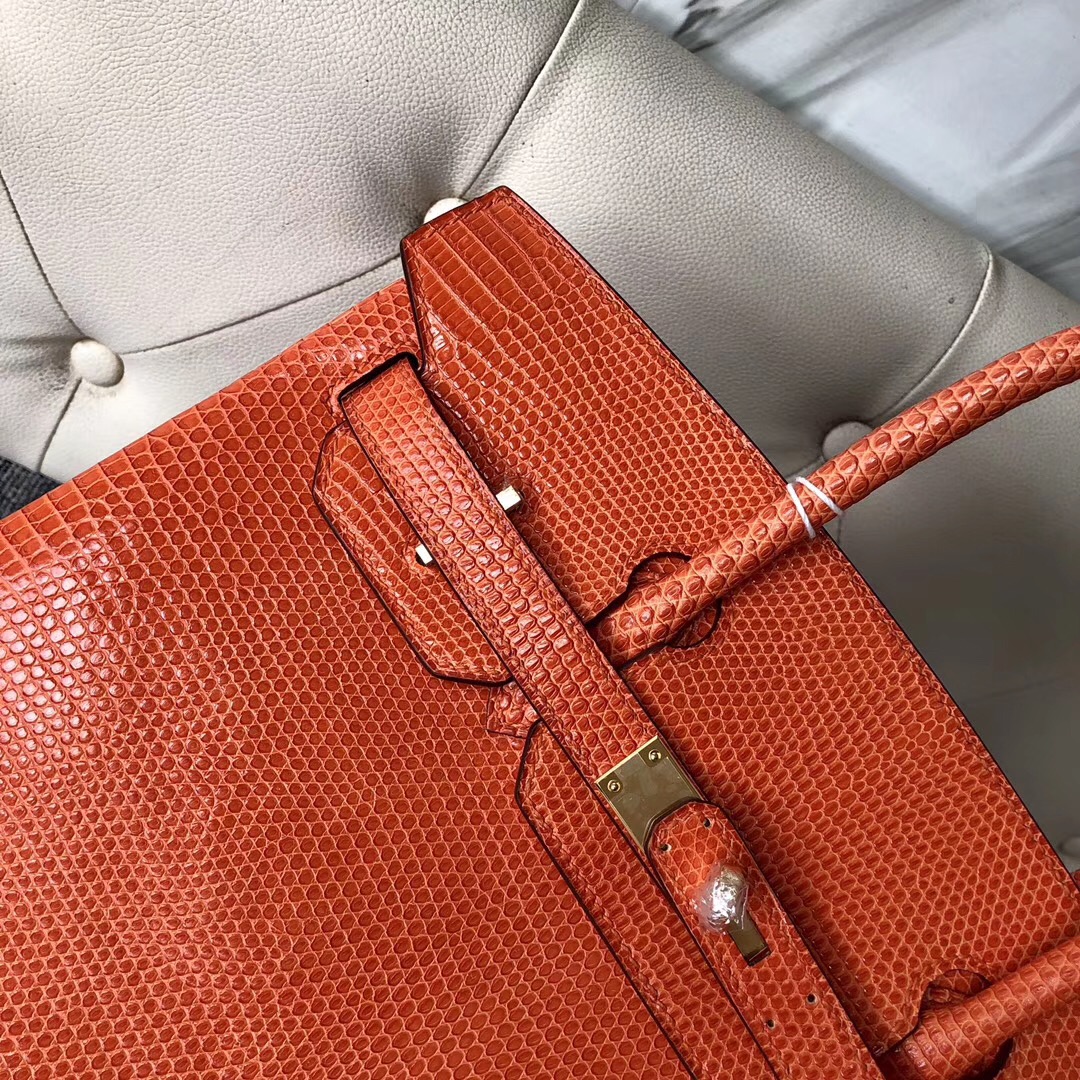 新澤西州愛馬仕鉑金包 New jersey USA Hermes Birkin 30cm CK93 Orange Lizard