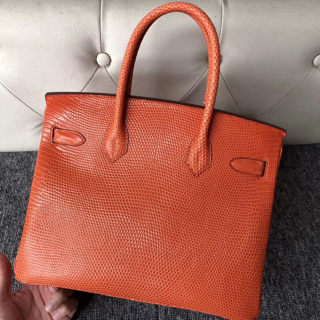 新澤西州愛馬仕鉑金包 New jersey USA Hermes Birkin 30cm CK93 Orange Lizard