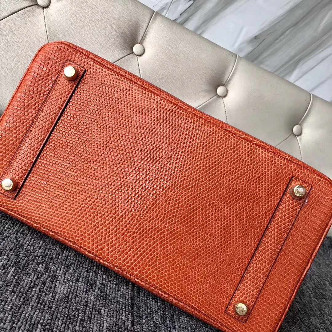 新澤西州愛馬仕鉑金包 New jersey USA Hermes Birkin 30cm CK93 Orange Lizard