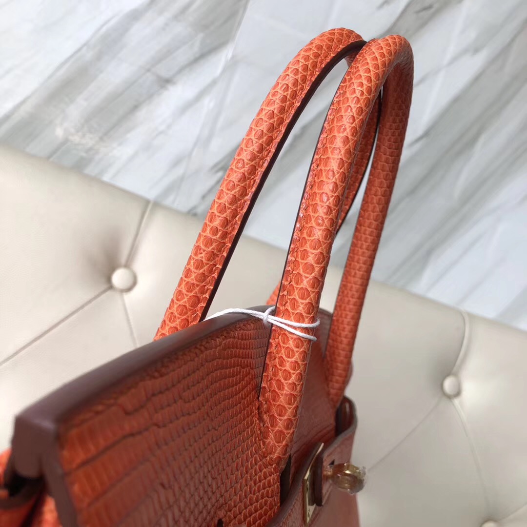 新澤西州愛馬仕鉑金包 New jersey USA Hermes Birkin 30cm CK93 Orange Lizard