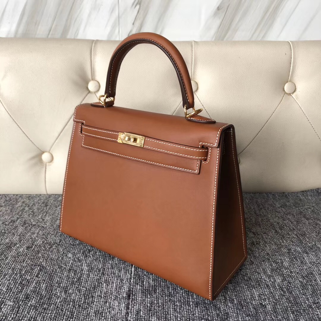 愛馬仕馬鞍皮怎麼樣 Hermes Kelly 25cm Barenia Natural 馬鞍皮 CK37金棕色