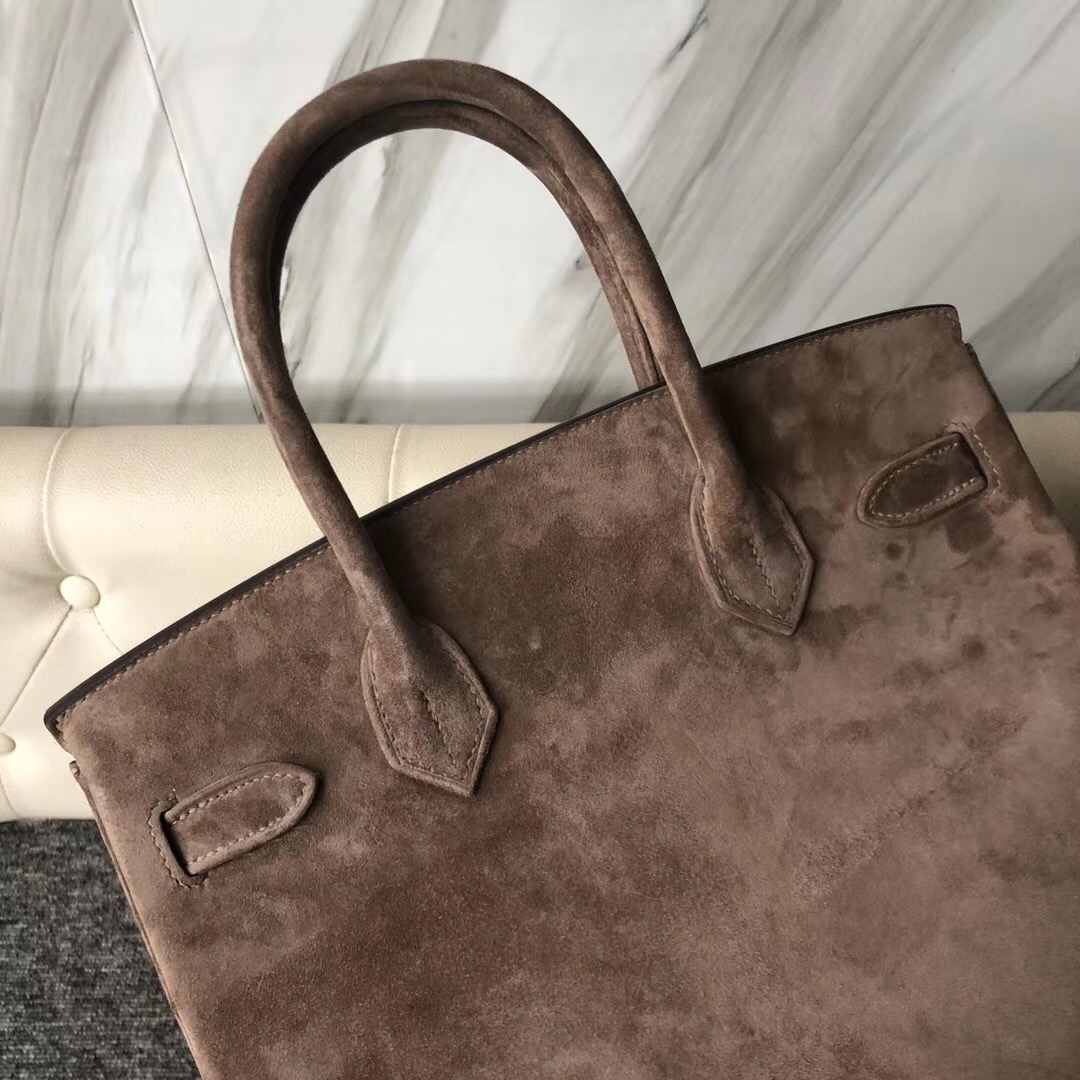 香港深水埗區愛馬仕麂皮鉑金包Hong Kong Hermes Birkin 30cm 羊皮反絨 麂皮