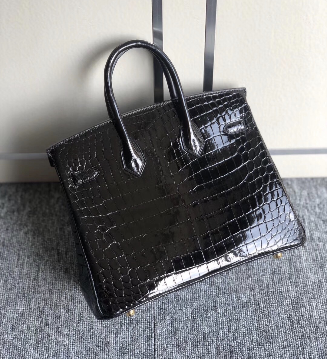 Hermes Birkin 25cm 亮面兩點 尼羅鱷魚 Shiny Nilo Crocodile CK89 Noir 黑色