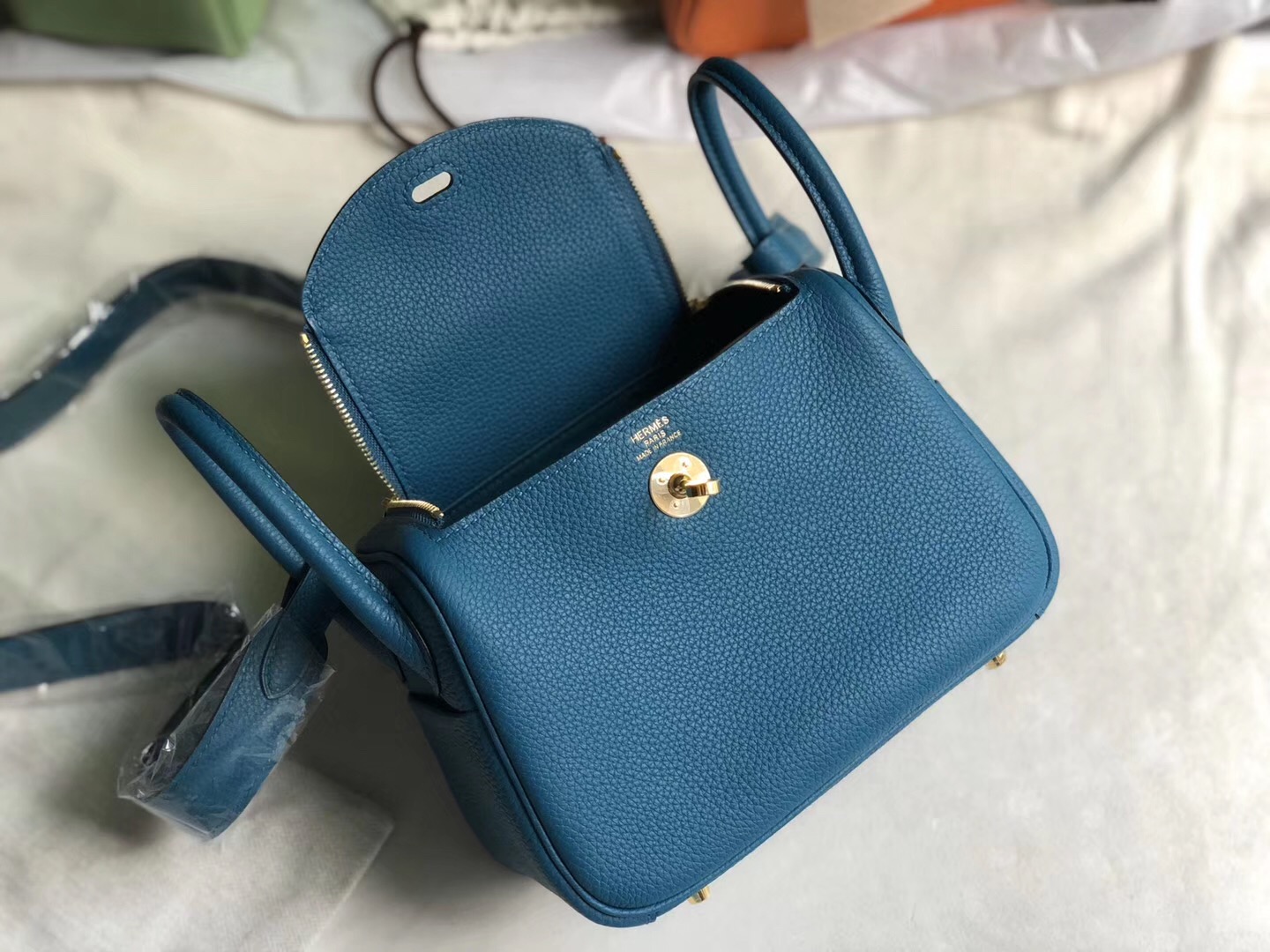 Hermes mini lindy clemence 19cm W0 博斯普魯斯綠 vert bosphore